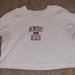 brandy melville cropped white tee